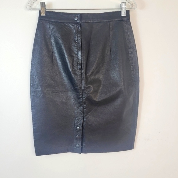 Leather pencil skirt Vintage Paris Sport - Picture 4 of 14